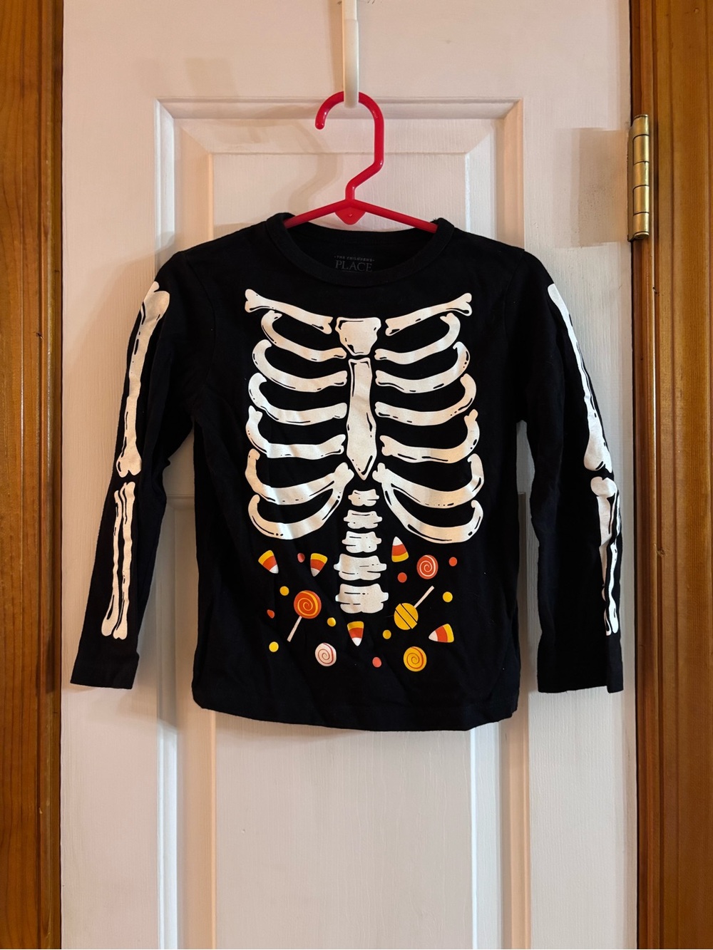 EUC The Children's Place Black Skeleton Candy Long-Sleeve Top 3T Toddler